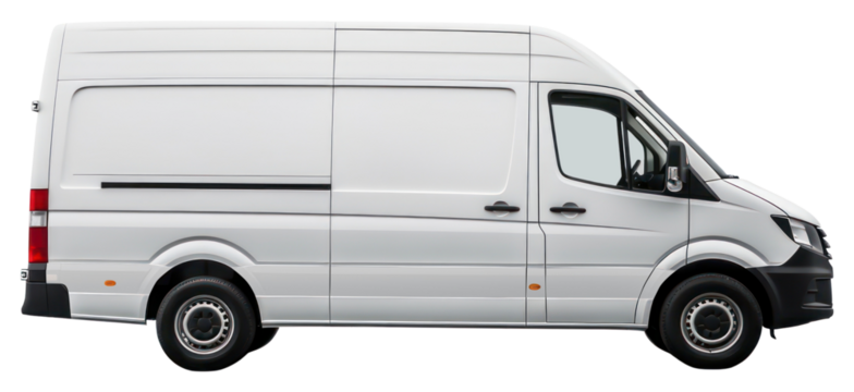 PNG white delivery van transportation