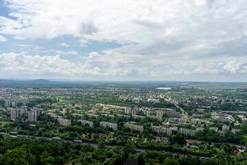 looking down at the forest from high up