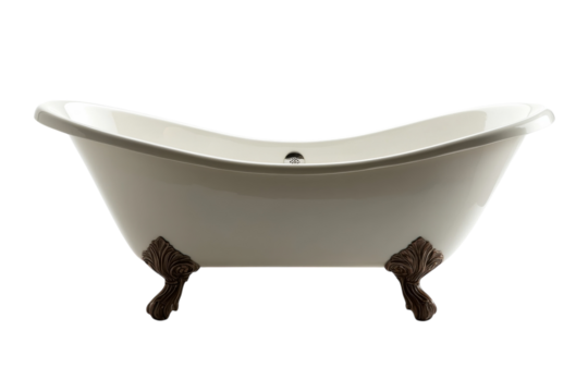 Elegant freestanding bathtub with ornate legs perfect for a luxurious bathroom setting