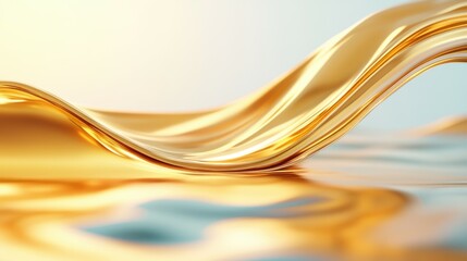 Obraz premium A gold wave is reflected in the water