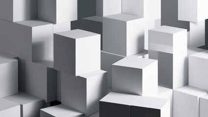 Obraz premium Symmetrical Composition: Cubes in a Modern Space.