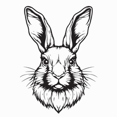 Rabbit Head Vector Illustration isolated on white background. © Istianah
