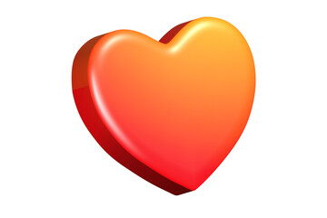 red heart isolated on white background. Suitable for Valentine's day, Mother's day, Women's day, sticker, greeting card.