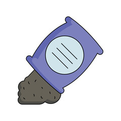 Cement Bag color line icon with white background vector stock illustration