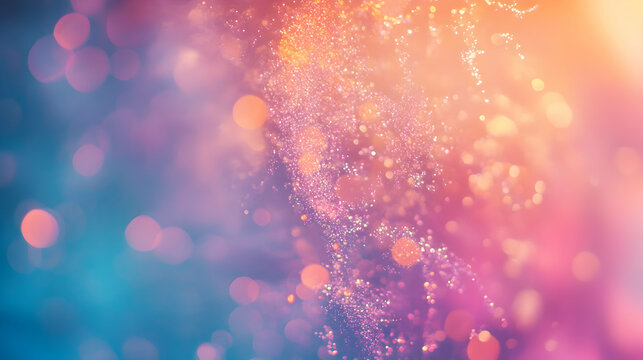 Ethereal bokeh background indoors with glowing magenta and amber tones over a smooth aqua gradient canvas