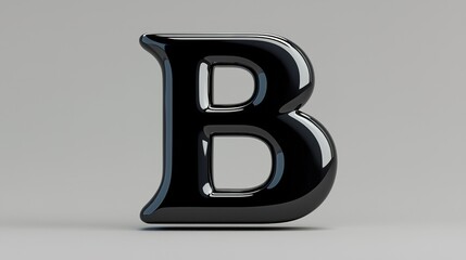 Obraz premium Glossy Black Letter B 3D Render