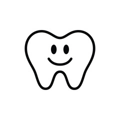 smiling teeth icon line vector design template in trendy style
