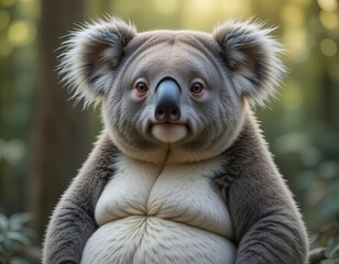 Obraz premium Koala bear with a gentle gaze. Generative AI