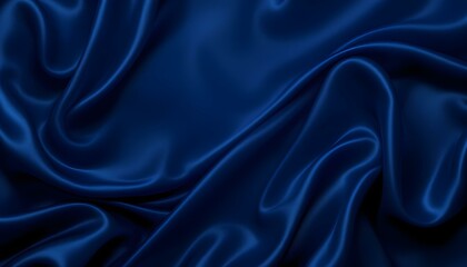 Fototapeta premium Elegant background with space for design. Soft wavy folds. Abstract dark background. Silk satin fabric. Elegant background with space for design. 3D Wave Bright blue, Christmas, birthday, anniversary