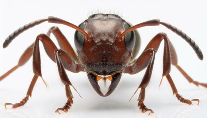 High-Resolution Close-Up of a Red Ant with Detailed Anatomy and Texture
