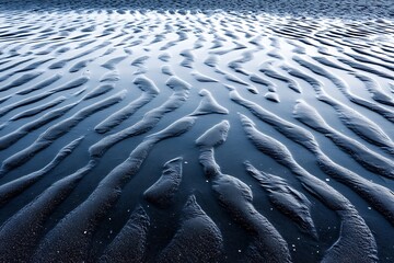 closeup of ripples on a beach, north china.