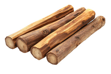 Natural wood sticks for crafting or building projects in various shades and textures suitable for handmade endeavors