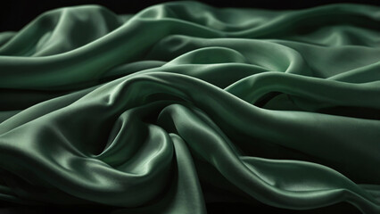 Obraz premium Premium Sage Green Satin Silk Material for Luxurious Drapes Bridal Couture and High End Party Wear