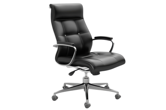 Modern black office chair with adjustable height and sleek design suitable for ergonomic comfort in workspace