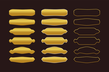 Golden CTA button template set.