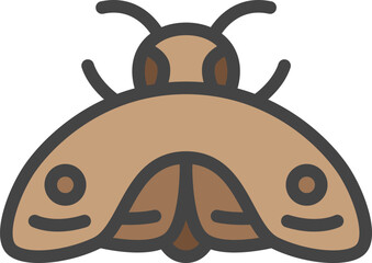 カラーミニ昆虫の単品アイコン　蛾