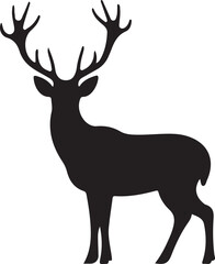 Deer silhouette vector set, Collection of reindeer silhouette isolated on white background. vector illustration