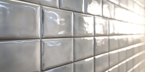 Tiled Bathroom Wall Close Up
