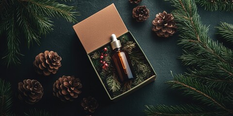 Essential Oil Gift Box with Pine Cones