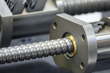 Closeup scene the spare parts lead ball screw set.