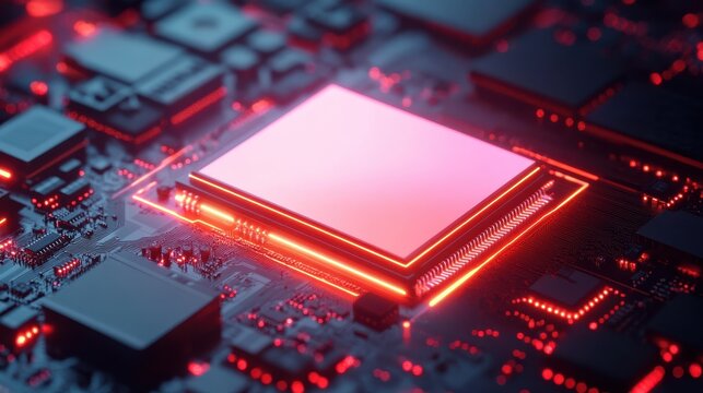 Abstract circuit board futuristic technology processing background digital computer CPU binary microchip processor futuristic computing science hardware in laptop motherboard virtual integration