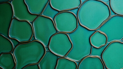 Green and bronze color palette, flowing lines, minimalist style, patina finish