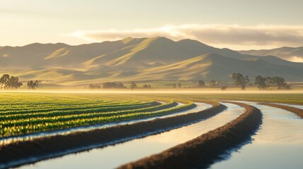 Morning Light on Crops by Local Aquifer
