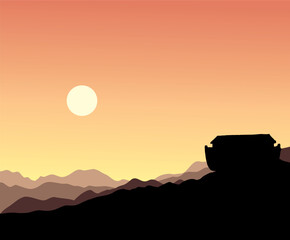 Biblical Noah's Ark. Vector drawing