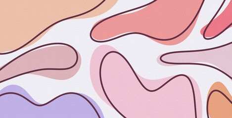 Abstract boho background modern drawing of a contemporary shapes art organic cover 