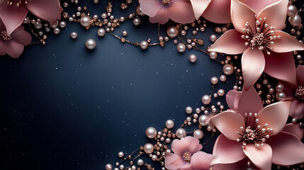 Fototapeta premium Elegant Floral and Pearl Background