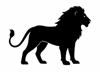 lion silhouette vector black animal on white background