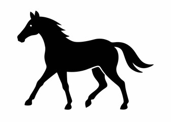 Horse silhouette vector black animal on white background