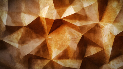 Fototapeta premium Textured geometric pattern in warm brown tones, resembling three dimensional surface. design creates sense of depth and dimension, perfect for backgrounds or artistic projects