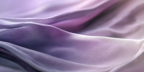 Elegant purple and pink satin fabric with smooth, shiny texture creating a romantic, luxurious wave pattern backdrop