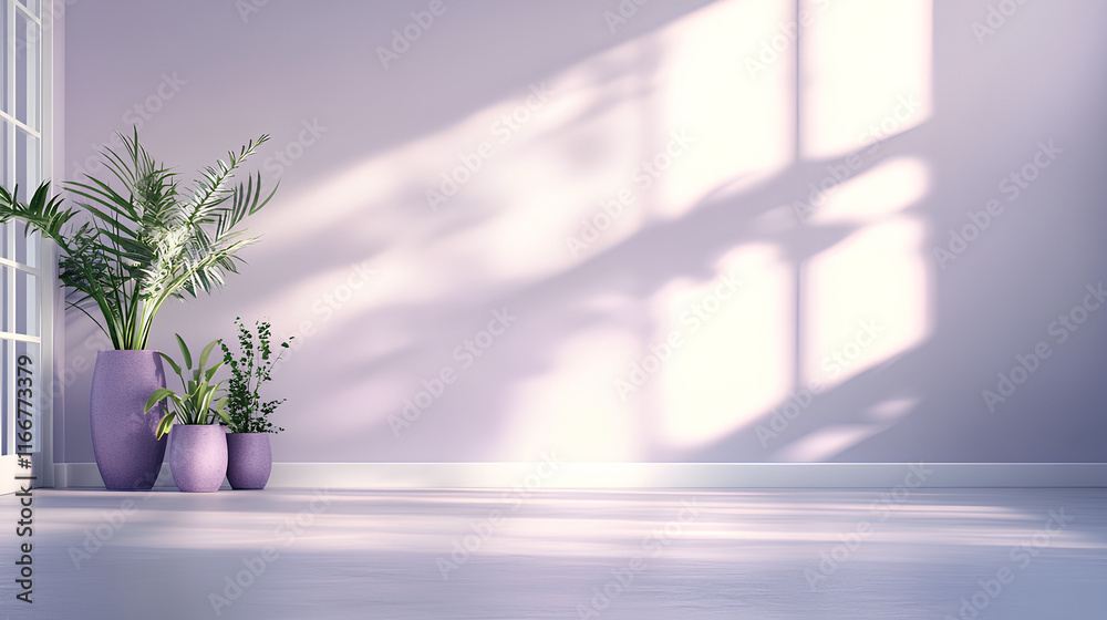 Fototapete a sleek pastel lavender podium with rounded edges, and minimal decor, create a soft serene atmospher