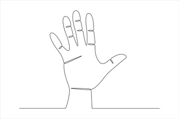 Continuous one line drawing of human hand gestures design vector graphic illustration