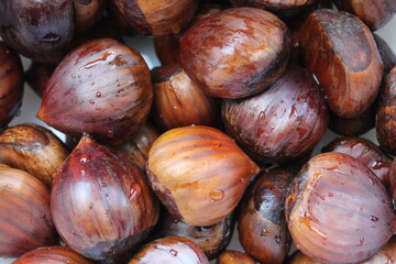 close up of chestnuts