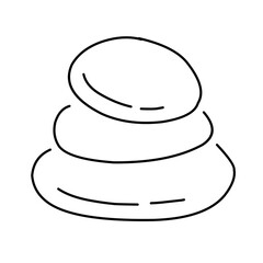 Simple and minimalist three pile stacked stone. Balanced towering stone for spa and relaxation 
