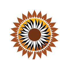 sunflower-icon-silhouette-on-retro-vintage-bac.eps