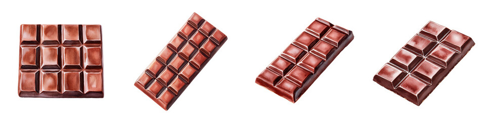 Assortment of Delectable Chocolate Bars in Close up View   Variety of Premium Chocolate Pieces Arranged in Elegant Minimalist Display