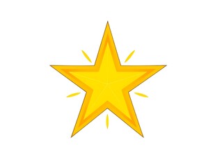 Obraz premium yellow star vector illustration, blank white background