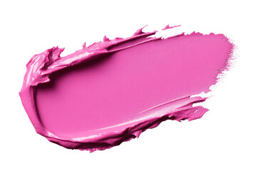 Vibrant pink lipstick swatch with thick and smooth texture, isolated on transparency background, showcasing its bold and glossy finish