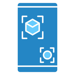 Object Detection dual tone blue color icon. use for modern concept, print, UI, UX kit, web and app development. Vector EPS 10, related to artificial intelligence, technology theme.