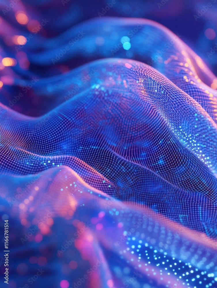 Poster abstract mesh wireframe connected point blue polygonal backdrop. technology, innovation and network 