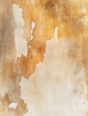 Watercolor art background vector. Wallpaper design with paint brush and gold line art. Earth tone beige watercolor Illustration for prints, wall art, cover and invitation cards.