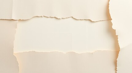 Fototapeta premium Overlapping Torn Paper Layers in Neutral Tones