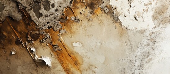 Water damaged ceiling showcasing stained patches and signs of roof leakage indicating urgent need for renovation and structural repairs