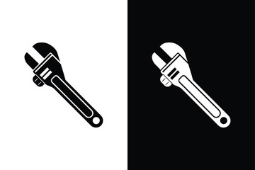 Pipe wrench icon vector on White Background ,Vector Art Illustration on white background.
