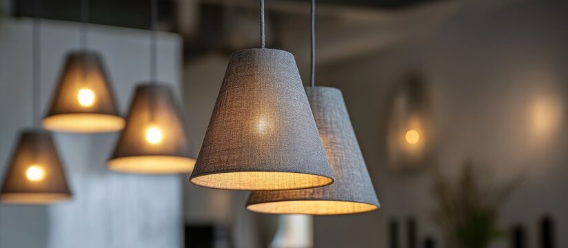 Stylish grey fabric pendant chandelier adding sophistication and warmth to modern interior spaces with versatile lighting design options