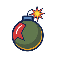 Fototapeta premium Bomb color icon vector on White Background ,Vector Art Illustration on white background.